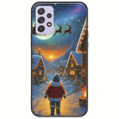 Santa Over The Village Samsung Galaxy A72 5G Black TPU (Μαύρη Σιλικόνη)