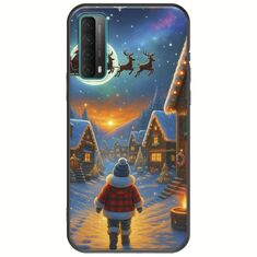 Santa Over The Village Huawei P Smart 2021 Black TPU (Μαύρη Σιλικόνη)