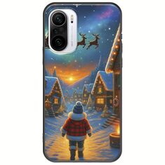 Santa Over The Village Xiaomi Poco F3 Black TPU (Μαύρη Σιλικόνη)