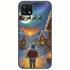 Santa Over The Village Samsung Galaxy A22 5G Black TPU (Μαύρη Σιλικόνη)
