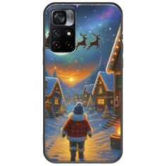 Santa Over The Village Xiaomi Poco M4 Pro 5G Black TPU (Μαύρη Σιλικόνη)