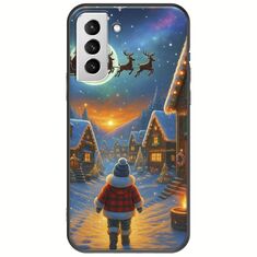 Santa Over The Village Samsung Galaxy S22 Plus Black TPU (Μαύρη Σιλικόνη)