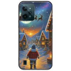 Santa Over The Village Realme C31 Black TPU (Μαύρη Σιλικόνη)