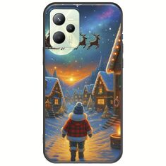 Santa Over The Village Realme C35 Black TPU (Μαύρη Σιλικόνη)