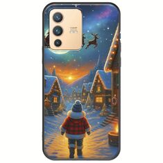 Santa Over The Village Vivo V23 5G Black TPU (Μαύρη Σιλικόνη)