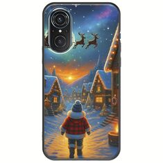 Santa Over The Village Huawei Nova 9 SE Black TPU (Μαύρη Σιλικόνη)