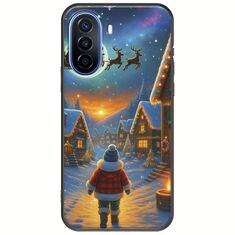 Santa Over The Village Huawei Nova Y70 Black TPU (Μαύρη Σιλικόνη)