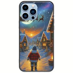 Santa Over The Village iPhone 14 Pro Max Black TPU (Μαύρη Σιλικόνη)
