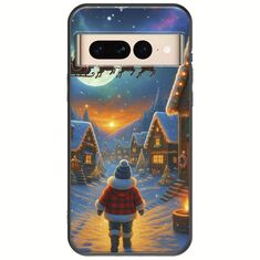 Santa Over The Village Google Pixel 7 Pro 5G Black TPU (Μαύρη Σιλικόνη)