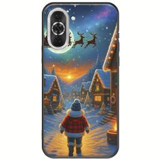 Santa Over The Village Huawei Nova 10 Pro Black TPU (Μαύρη Σιλικόνη)