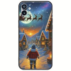Santa Over The Village Nothing Phone (1) Black TPU (Μαύρη Σιλικόνη)