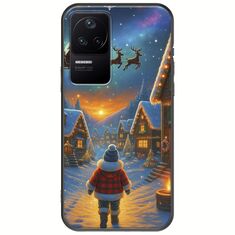 Santa Over The Village Xiaomi Poco F4 5G Black TPU (Μαύρη Σιλικόνη)
