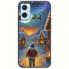 Santa Over The Village Oppo A96 4G Black TPU (Μαύρη Σιλικόνη)