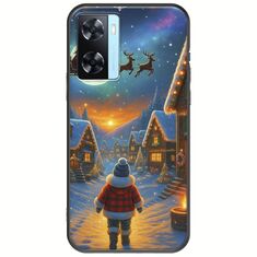 Santa Over The Village Oppo A77 5G Black TPU (Μαύρη Σιλικόνη)