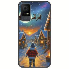 Santa Over The Village TCL 405 Black TPU (Μαύρη Σιλικόνη)