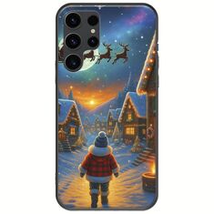 Santa Over The Village Samsung Galaxy S23 Ultra 5G Black TPU (Μαύρη Σιλικόνη)