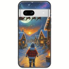 Santa Over The Village Google Pixel 7a 5G Black TPU (Μαύρη Σιλικόνη)