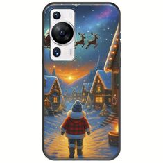Santa Over The Village Huawei P60 Pro Black TPU (Μαύρη Σιλικόνη)