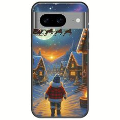 Santa Over The Village Google Pixel 8 5G Black TPU (Μαύρη Σιλικόνη)