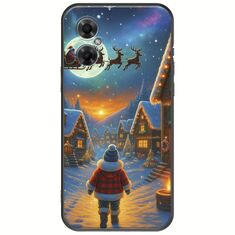 Santa Over The Village Xiaomi Poco M4 5G Black TPU (Μαύρη Σιλικόνη)