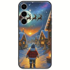 Santa Over The Village Samsung Galaxy A55 5G Black TPU (Μαύρη Σιλικόνη)