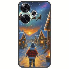 Santa Over The Village Xiaomi Poco F6 5G Black TPU (Μαύρη Σιλικόνη)