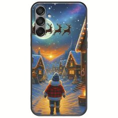 Santa Over The Village Samsung Galaxy M55 5G Black TPU (Μαύρη Σιλικόνη)