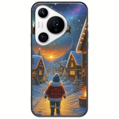 Santa Over The Village Huawei Pura 70 Pro Black TPU (Μαύρη Σιλικόνη)