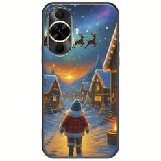 Santa Over The Village Huawei Nova 12s Black TPU (Μαύρη Σιλικόνη)