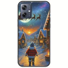Santa Over The Village Motorola Moto G54 5G Black TPU (Μαύρη Σιλικόνη)