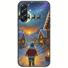 Santa Over The Village Samsung Galaxy A56 5G Black TPU (Μαύρη Σιλικόνη)
