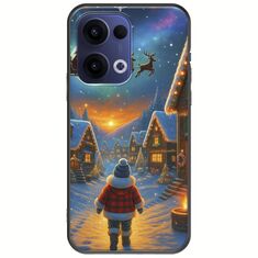 Santa Over The Village Oppo Reno 13 5G Black TPU (Μαύρη Σιλικόνη)