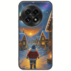 Santa Over The Village OnePlus 13 5G Black TPU (Μαύρη Σιλικόνη)