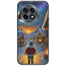Santa Over The Village OnePlus 13R 5G Black TPU (Μαύρη Σιλικόνη)