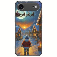 Santa Over The Village iPhone Air Black TPU (Μαύρη Σιλικόνη)
