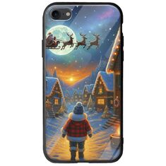 Santa Over The Village iPhone 7 Groove TPU (Tempered Glass και TPU)