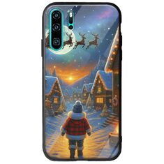 Santa Over The Village Huawei P30 Pro Groove TPU (Tempered Glass και TPU)