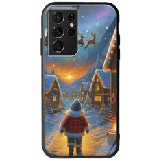 Santa Over The Village Samsung Galaxy S21 Ultra Groove TPU (Tempered Glass και TPU)