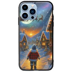Santa Over The Village iPhone 14 Pro Max Groove TPU (Tempered Glass και TPU)