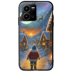 Santa Over The Village Vivo Y35 Groove TPU (Tempered Glass και TPU)