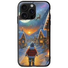 Santa Over The Village iPhone 16 Pro Max Groove TPU (Tempered Glass και TPU)