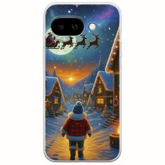 Santa Over The Village Google Pixel 9a 5G Flexible TPU (Διάφανη Σιλικόνη)