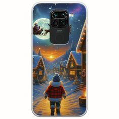 Santa Over The Village Xiaomi Redmi Note 9 Flexible TPU (Διάφανη Σιλικόνη)