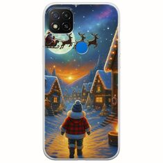 Santa Over The Village Xiaomi Redmi 9C Flexible TPU (Διάφανη Σιλικόνη)