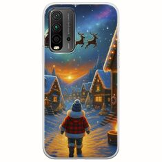 Santa Over The Village Xiaomi Redmi 9T Flexible TPU (Διάφανη Σιλικόνη)