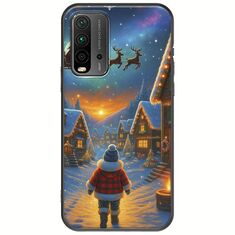 Santa Over The Village Xiaomi Redmi 9T Black TPU (Μαύρη Σιλικόνη)