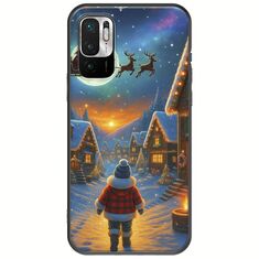 Santa Over The Village Xiaomi Redmi Note 10 5G Black TPU (Μαύρη Σιλικόνη)