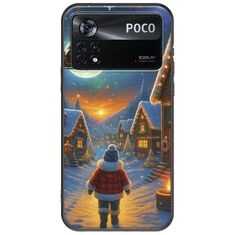 Santa Over The Village Xiaomi Poco X4 Pro 5G Black TPU (Μαύρη Σιλικόνη)
