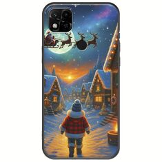 Santa Over The Village Xiaomi Redmi 10A Black TPU (Μαύρη Σιλικόνη)