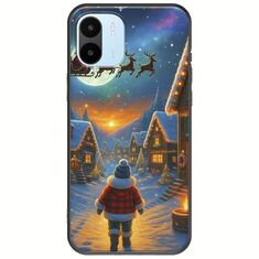 Santa Over The Village Xiaomi Redmi A1 Black TPU (Μαύρη Σιλικόνη)